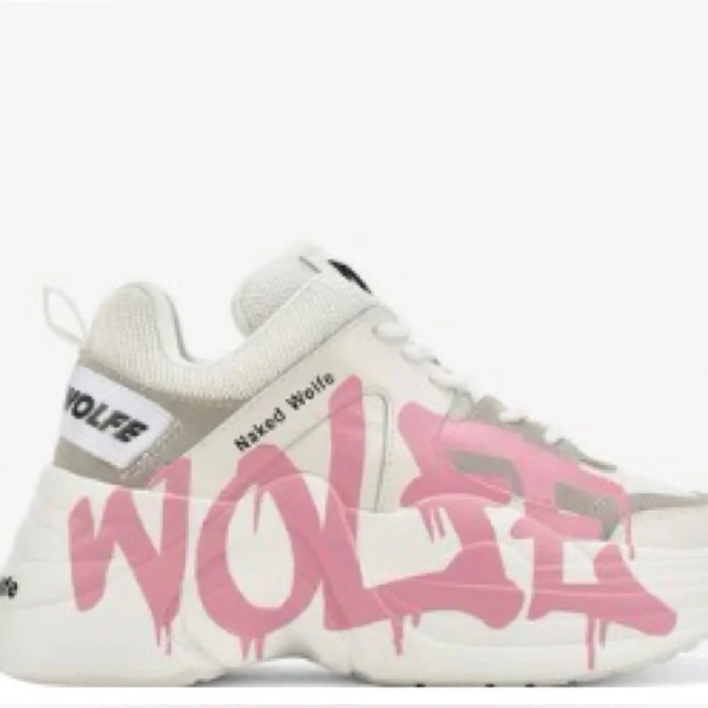 Naked Wolfe Women's White and Pink Sneakers